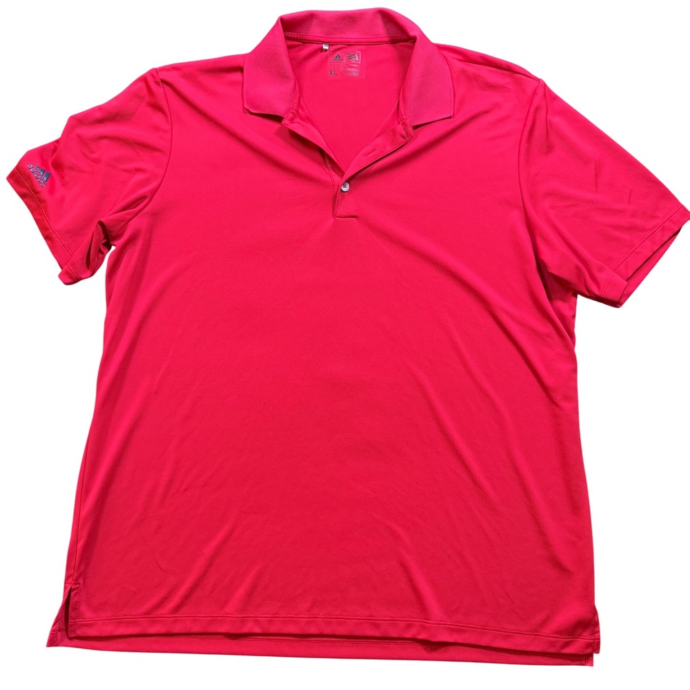 Adidas Golf Polo Shirt Red Short Sleeve Performance Mens XL